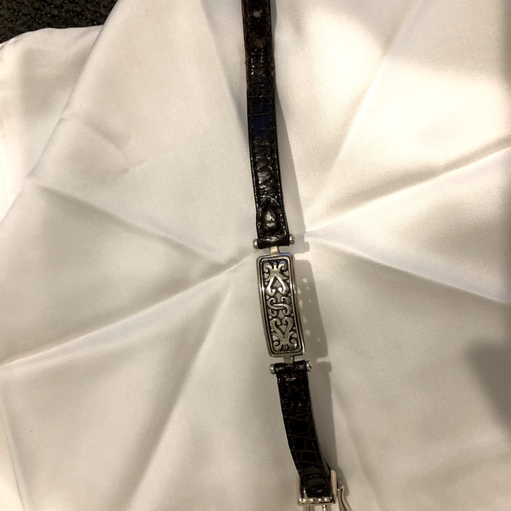 BRIGHTON brown and silver bracelet 9”